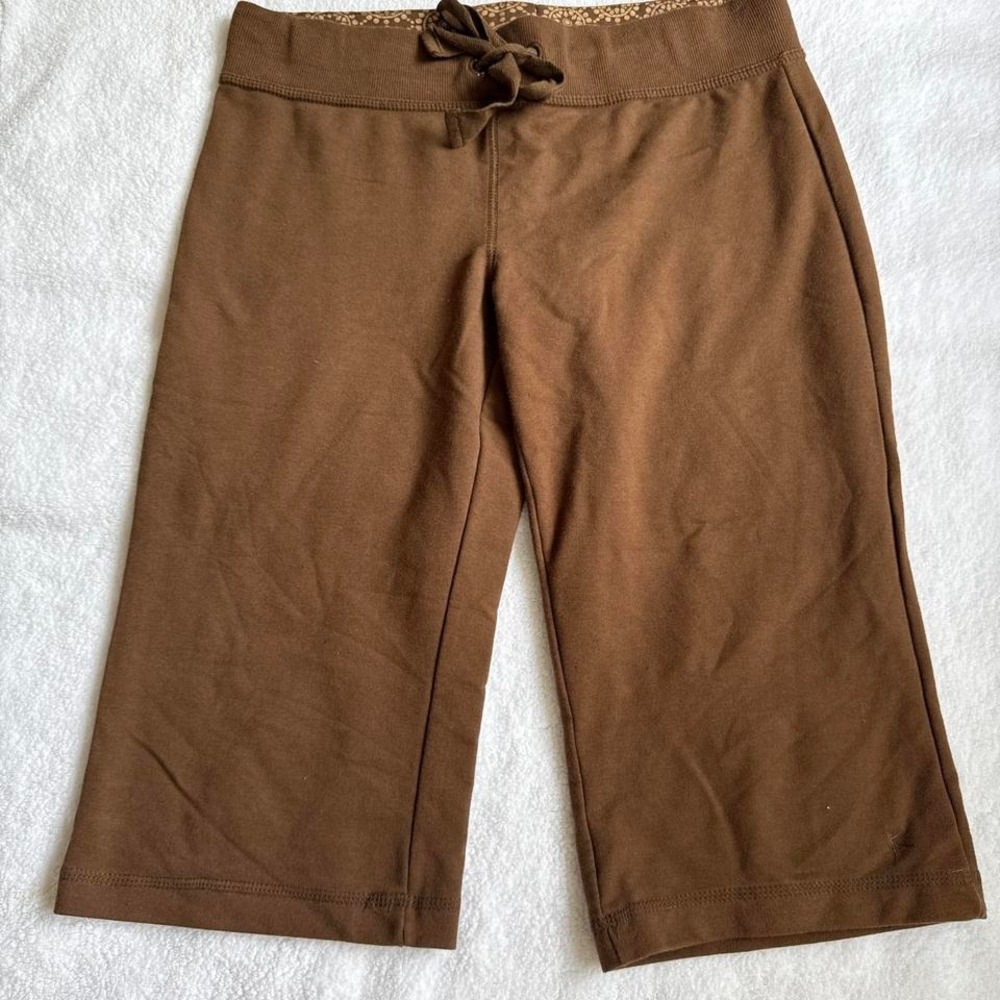y2k brown gauchos with tie waist